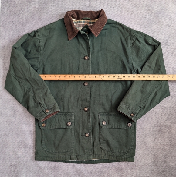 VTG St Johns Bay Jacket Men Small Corduroy Collar Plaid Flannel Lined Chore - Picture 4 of 8